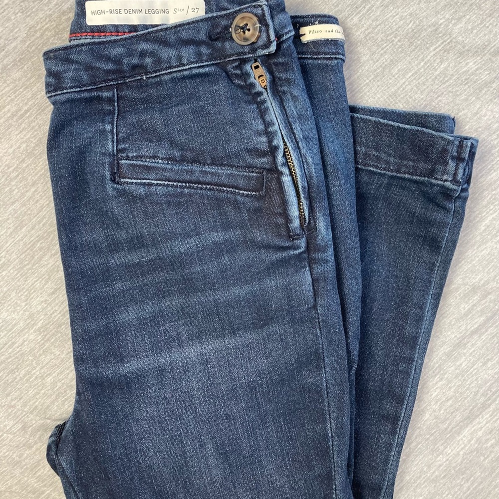 Anthropology-Pilcro High-Rise Capri Denim Leggings